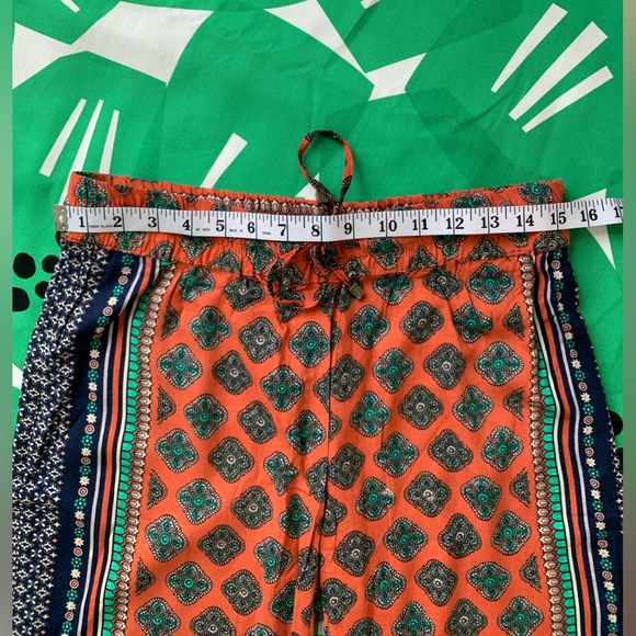 NWOT Lucy & Laurel Multicolor Light & Airy Bohemian Pants with Drawstring Waist - Picture 4 of 7